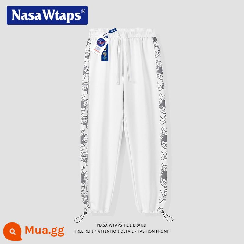 NASA Cửa Hàng Hàng Đầu WTAPS Plus Nhung Quần Âu Nam Thu Đông Hợp Thời Trang Thương Hiệu Chùm Chân Quần Dáng Rộng Quần Thể Thao - N0858089 màu trắng