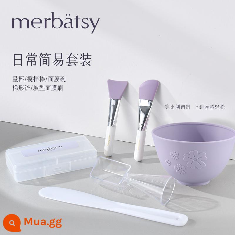 Bát Mặt Nạ Thìa Thẩm Đặc Biệt Tự Làm Bộ Phim Bùn Tự Làm Mặt Nạ Silicone Bàn Chải Và Bàn Chải Cốc Đo Bộ 6 Món - Bộ đơn giản hàng ngày