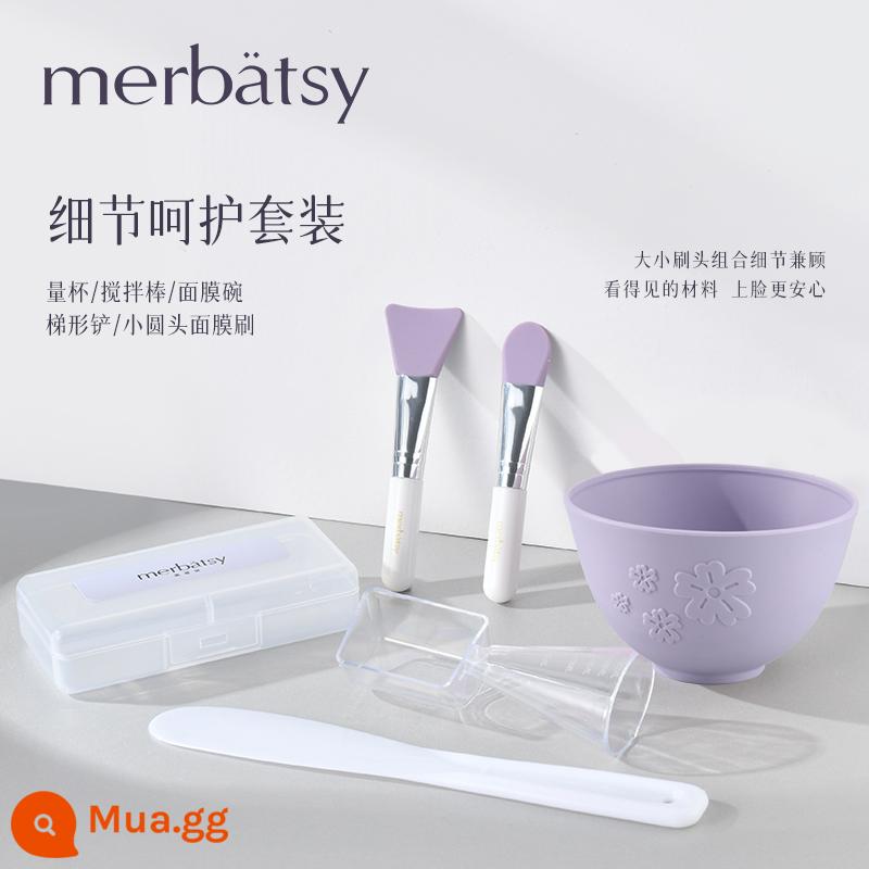 Bát Mặt Nạ Thìa Thẩm Đặc Biệt Tự Làm Bộ Phim Bùn Tự Làm Mặt Nạ Silicone Bàn Chải Và Bàn Chải Cốc Đo Bộ 6 Món - Gói chăm sóc chi tiết