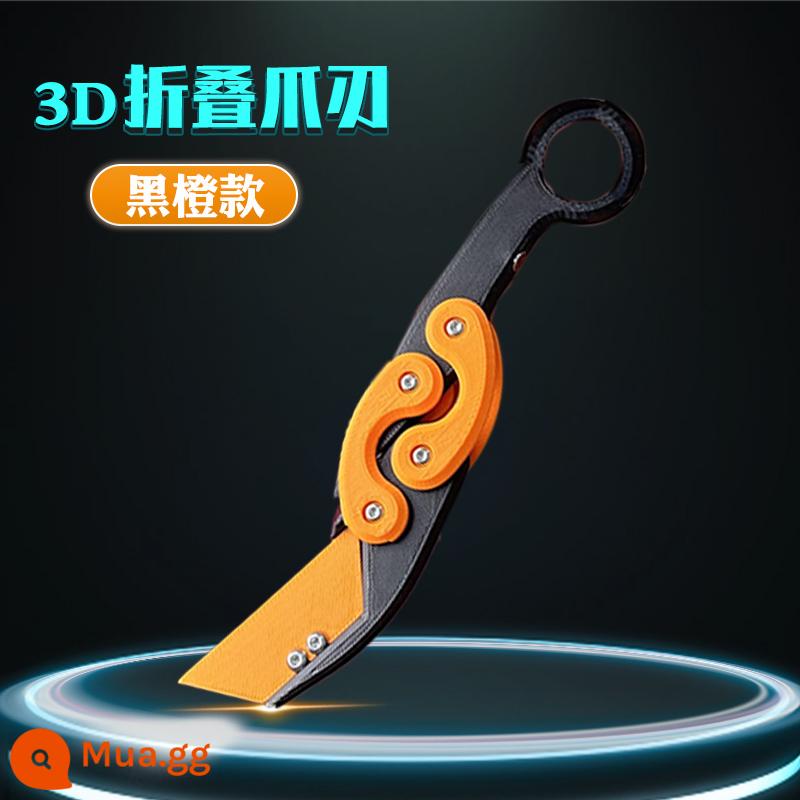 Internet mới nổi tiếng 3D trọng lực có thể thu vào móng vuốt dao cà rốt dao đồ chơi chính hãng dao cà rốt phiên bản nâng cấp bướm dạ quang mô hình - Dao Gấp Móng Vuốt 3D [Cam Đen] ❤Có Lực Hút Sắt