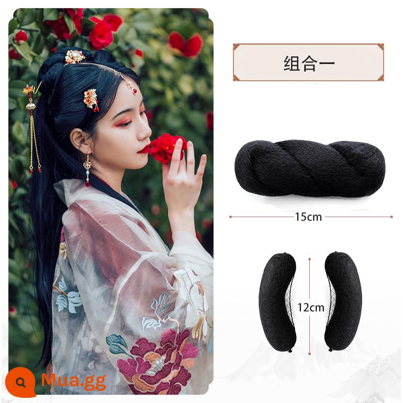 Túi đựng tóc giả Hanfu phong cách cổ xưa, phụ kiện tóc búi Changgexing một mảnh, trang phục cổ xưa của phụ nữ túi xoắn sừng tròn tạo kiểu COS - kết hợp một