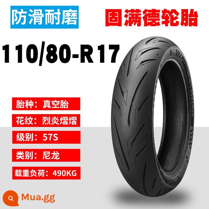 Gumande bán nóng chảy xe máy 10/12/17 inch hoa văn lá liễu giả xe máy đua ngọn lửa sáng lốp chống trượt - 110/80R17 Ngọn lửa dữ dội tỏa sáng