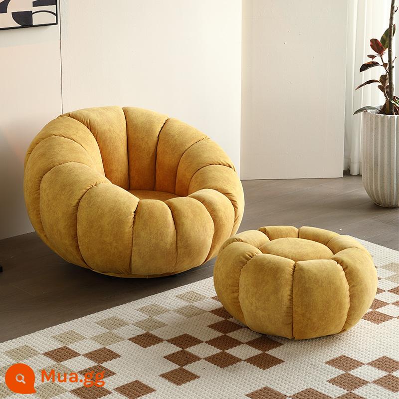 Sofa Lười Bí Ngô Ghế Tất Nam Đơn Thịt Cừu Nhung Phòng Ngủ Dễ Thương Ban Công Cổ Bắc Âu Ghế Sofa Nhỏ - Màu cam (nhung kỹ thuật) có thể xoay + bàn đạp