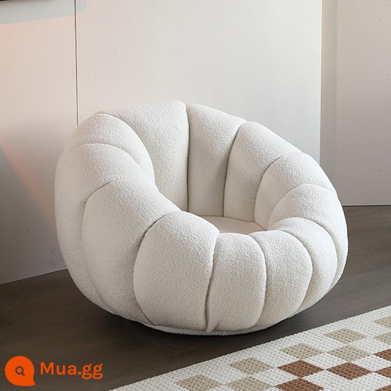 Sofa Lười Bí Ngô Ghế Tất Nam Đơn Thịt Cừu Nhung Phòng Ngủ Dễ Thương Ban Công Cổ Bắc Âu Ghế Sofa Nhỏ - Trắng (Sherpa) Có thể xoay được