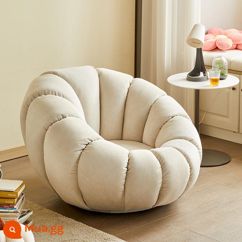 Sofa Lười Bí Ngô Ghế Tất Nam Đơn Thịt Cừu Nhung Phòng Ngủ Dễ Thương Ban Công Cổ Bắc Âu Ghế Sofa Nhỏ - Màu trắng nhạt (nhung công nghệ) có thể xoay được