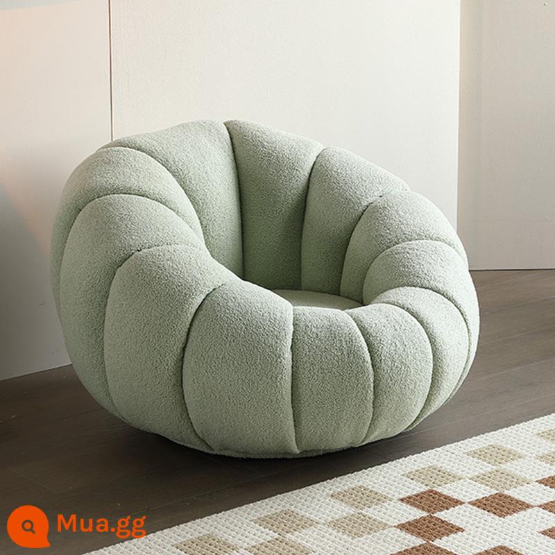 Sofa Lười Bí Ngô Ghế Tất Nam Đơn Thịt Cừu Nhung Phòng Ngủ Dễ Thương Ban Công Cổ Bắc Âu Ghế Sofa Nhỏ - Màu xanh lá cây trong suốt (thịt cừu) có thể xoay được