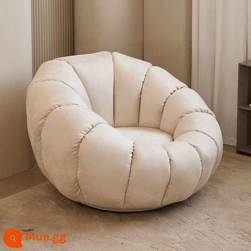 Sofa Lười Bí Ngô Ghế Tất Nam Đơn Thịt Cừu Nhung Phòng Ngủ Dễ Thương Ban Công Cổ Bắc Âu Ghế Sofa Nhỏ - Màu trắng nhạt (da lộn) có thể xoay được