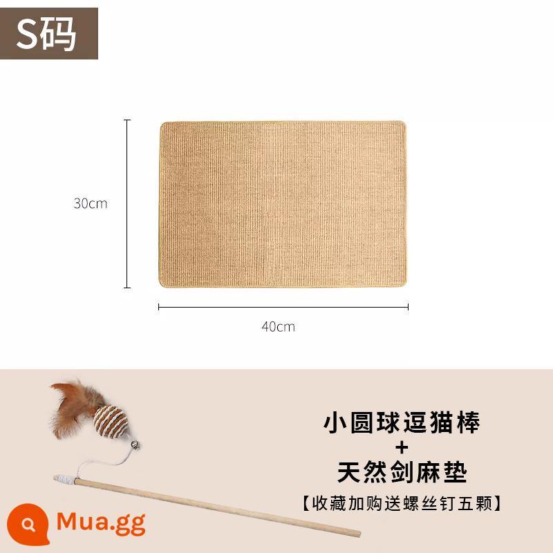 Snow Mountain Star mèo cào bảng sisal thảm không làm rơi vụn bảo vệ ghế sofa máy mài mèo cào thảm chịu mài mòn chống cắn - Size S [màu ngẫu nhiên] + que chọc mèo bi tròn nhỏ [thu mua để nhận 5 chiếc đinh xoắn ốc]