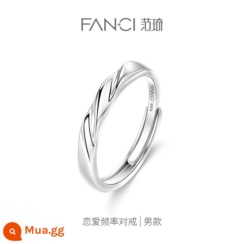 Fanci Fan Qi Trang Sức Bạc Cặp Nhẫn Mở Niche Light Nhẫn Sang Trọng Nhẫn Đơn Nữ Siêu Liên Kết 1 Quà Tặng Lễ Tình Nhân - Tần Số Tình Yêu (Nhẫn Nam)