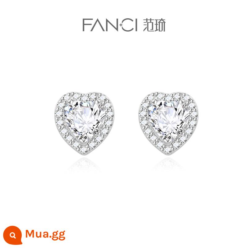 Trang sức bạc Fanci Fan Qi【Star Points Series】Love You Ear Needle Female 925 Silver Minority Quà tặng bông tai tình yêu đơn giản - yêu em châm cứu tai