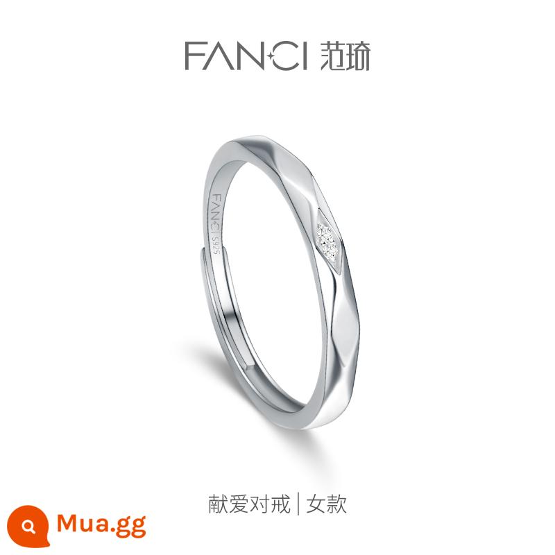 Fanci Fan Qi Trang Sức Bạc Cặp Nhẫn Mở Niche Light Nhẫn Sang Trọng Nhẫn Đơn Nữ Siêu Liên Kết 1 Quà Tặng Lễ Tình Nhân - Trao yêu thương (nhẫn nữ)