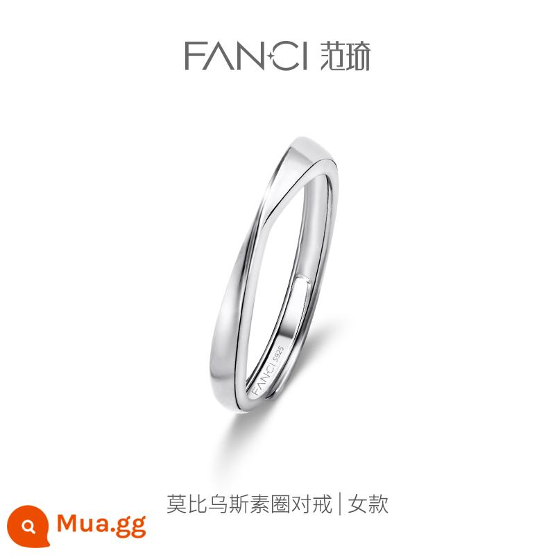 Fanci Fan Qi Trang Sức Bạc Cặp Nhẫn Mở Niche Light Nhẫn Sang Trọng Nhẫn Đơn Nữ Siêu Liên Kết 1 Quà Tặng Lễ Tình Nhân - Nhẫn Mobius (nhẫn nữ)