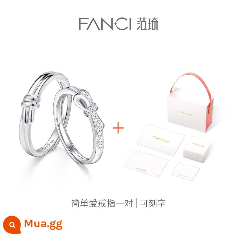 Trang sức bạc Fanci Fan Qi [Dòng Smart Knot] Nhẫn cặp đôi tình yêu đơn giản thích hợp ánh sáng thiết kế sang trọng nhẫn nữ - [Dịch vụ chăm sóc khách hàng tư vấn khắc] Tham gia làm thành viên để khắc miễn phí