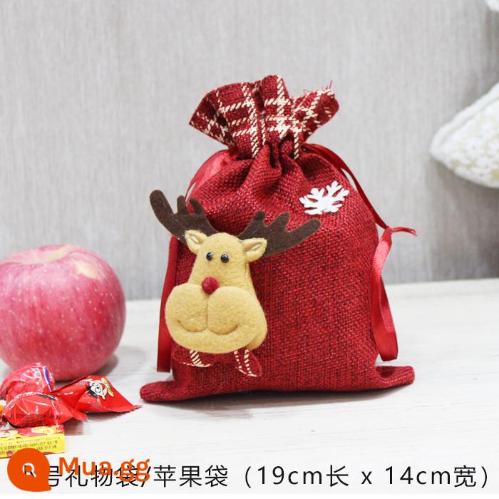 Ông Già Noel Lớn Tặng Túi Đêm Giáng Sinh Túi Apple Trái Cây Hòa Bình Bao Bì Túi Quà Tặng Giáng Sinh Túi May Mắn - Túi quà nhỏ (kiểu chú hươu nhỏ)