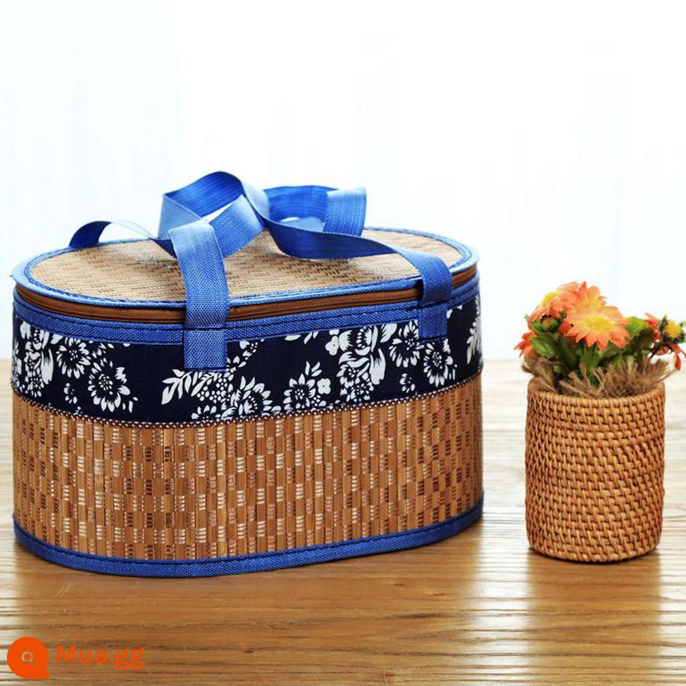 Mid -Autumn Festival Mooncake Hand Hand Hộp tay Dry Building Bamboo Packaging Giỏ - Hoa lan oval 30*20*16