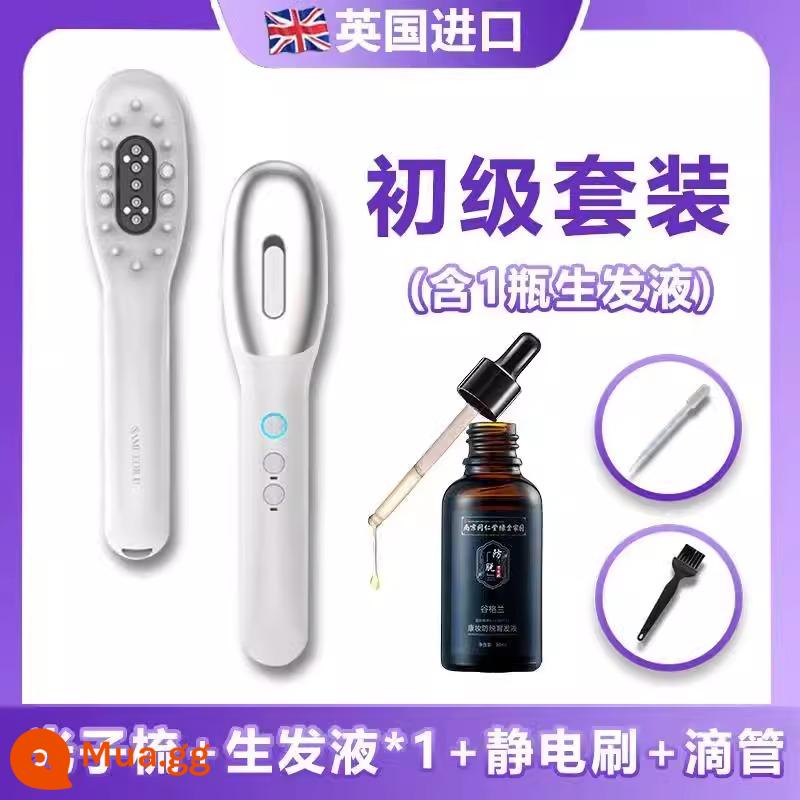 Hongguangjian Lược Tinh Chất Bôi Da Đầu Giới thiệu Lược Massage Tăng Trưởng Tóc Lược Microcurrent Tần Số Vô Tuyến Thiết Bị Tăng Trưởng Tóc - Lược chăm sóc tóc Photon Meridian (Phiên bản cao cấp) + Serum mọc tóc_1 [Rụng tóc nhẹ]~~ Bảo hành 5 năm