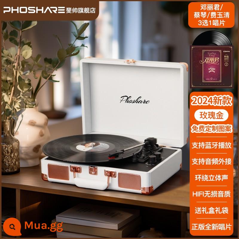 phoshare Fei Shuai máy ghi âm ngày lễ retro máy ghi âm vinyl máy hát sinh nhật quà tặng Năm Mới - Nâng cấp hiệu ứng âm thanh hộp màu "Rose Gold 10w" ✅ Hỗ trợ Bluetooth √ Bút cảm ứng + thiệp chúc mừng √ Bản ghi Tsai Chin miễn phí..