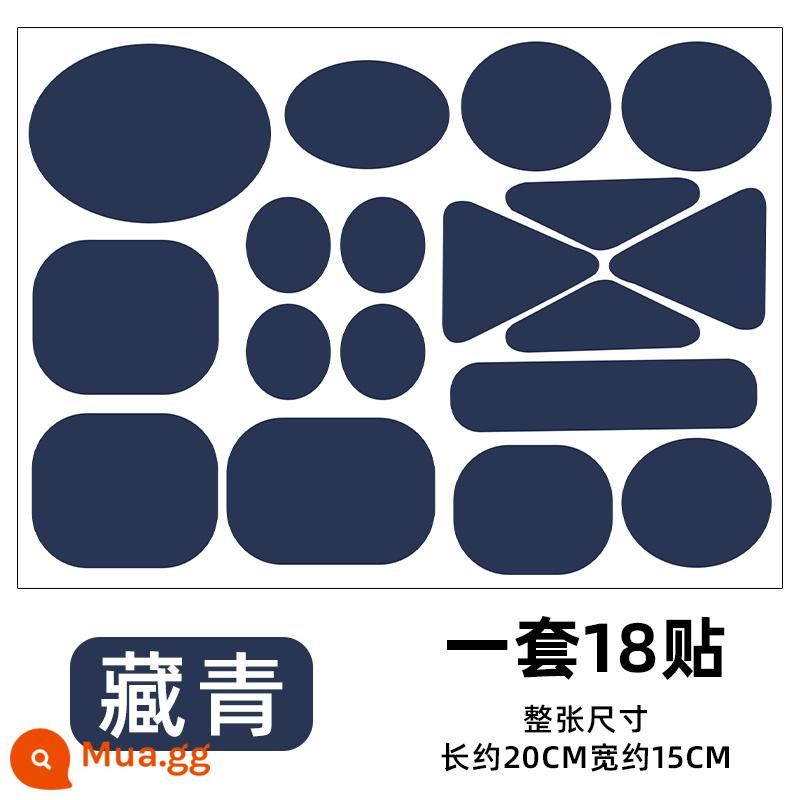 Tự dính xuống áo khoác lỗ vá tem vá lỗ quần áo chương trình sửa chữa vải vá không ủi traceless sửa chữa lỗ sửa chữa mô hình trợ cấp - Phiên bản D [mẫu tự dính không cắt] 18 miếng dán - [Xanh hải quân] 1 miếng