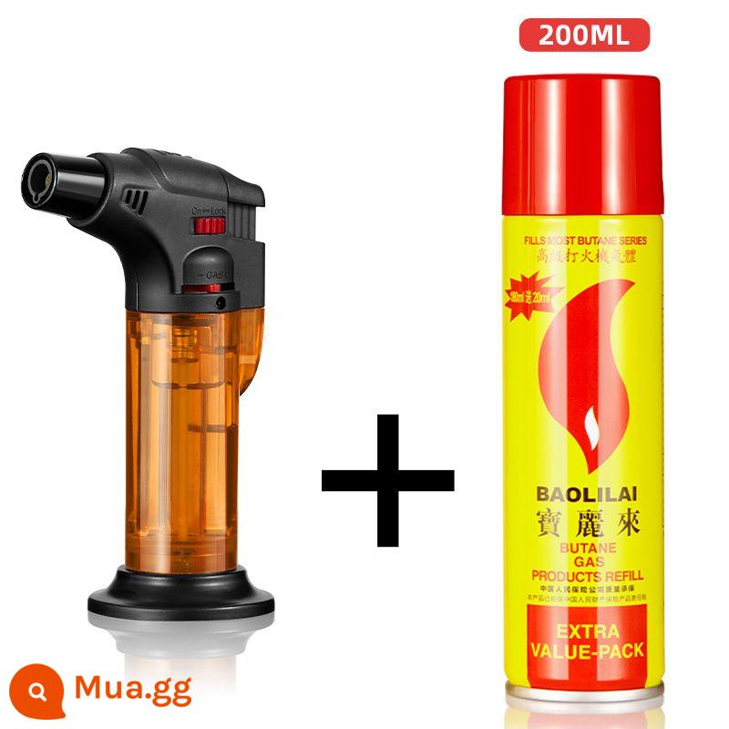 Bơm hơi bật lửa gas 200ml chất lỏng có độ tinh khiết cao công suất lớn chống gió súng hàn đánh lửa đặc biệt cao cấp - Bình gas 200ml tặng kèm [súng phun màu cam]