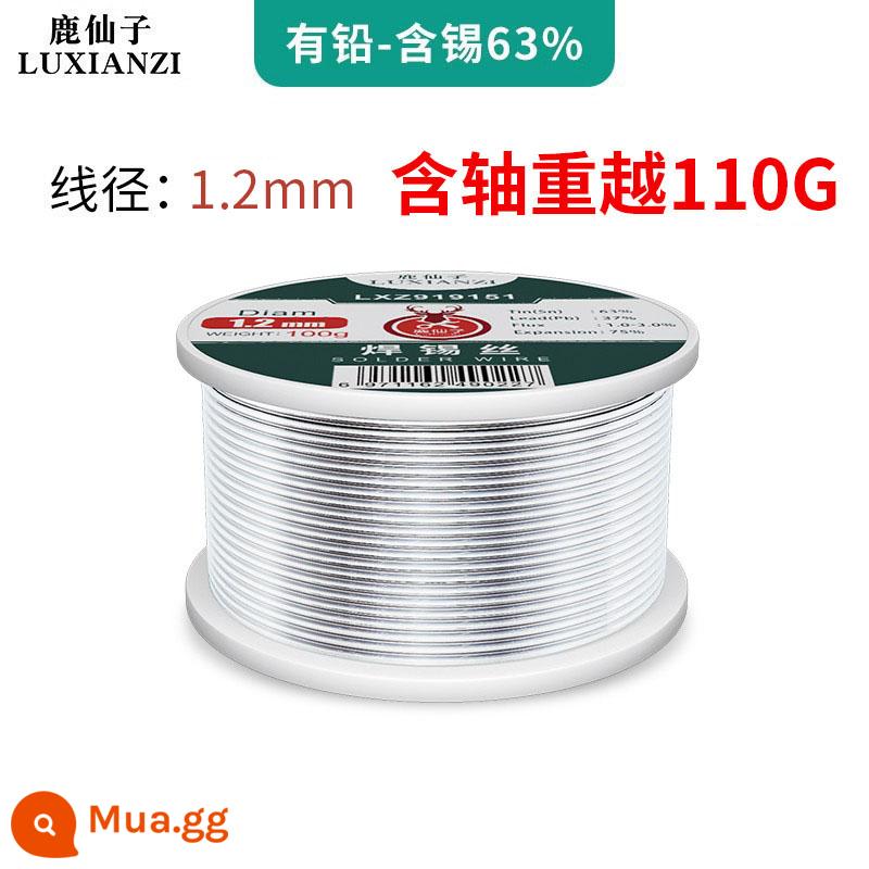 Hươu Tiên có dây hàn chì 0.8mm chứa nhựa thông không sạch điện hàn dây hộ gia đình bật lửa thép không gỉ - Hàm lượng thiếc cao 63% 1,2mm-100g