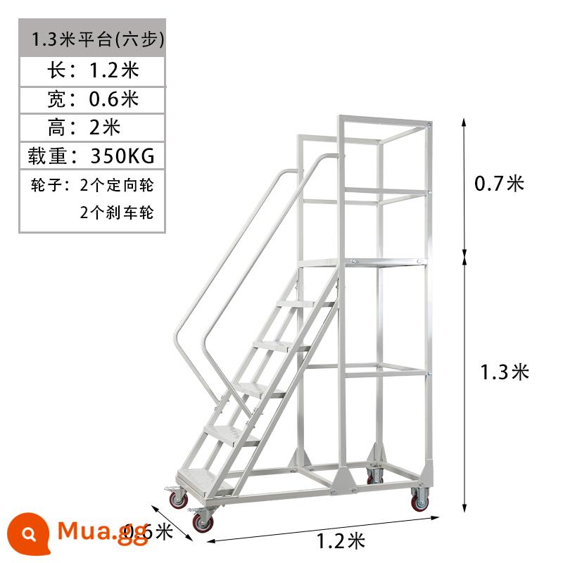 Xe tăng dần di động kệ kho kho kho thang nền tảng tăng dần di động siêu thị bốc xếp thang kiểm đếm - Thang bậc 1,3m được mở rộng và dày lên