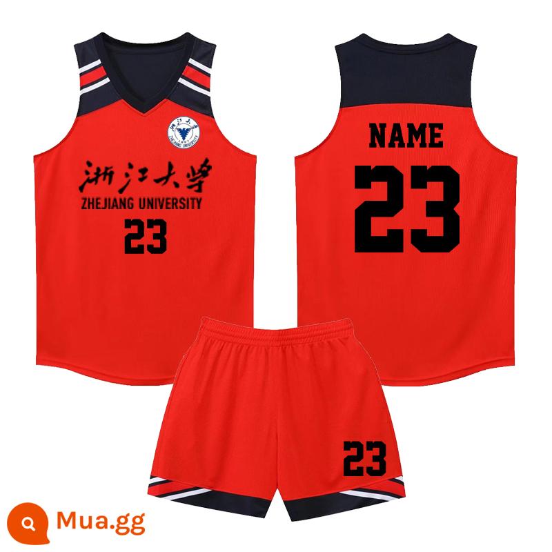 Bóng rổ Mỹ đồng phục phù hợp với nam giới tùy chỉnh Jersey mùa hè vai hẹp đào tạo vest Jersey đồng phục đội game tùy chỉnh in ấn - 8601 bảng trống mặc định #red