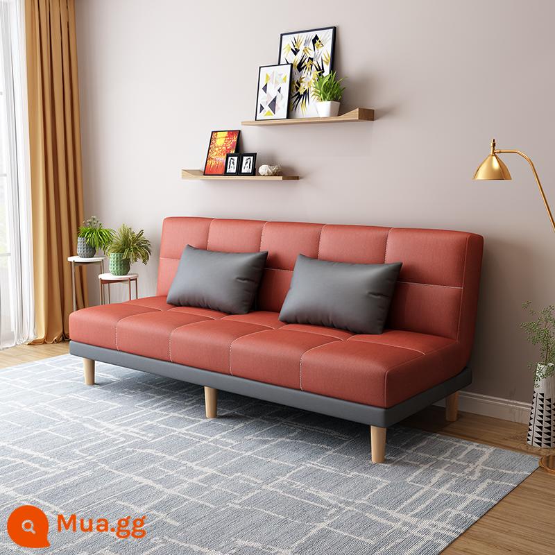 Công nghệ sofa vải phòng khách căn hộ nhỏ phòng cho thuê cửa hàng quần áo gấp đôi đa năng sofa vải công dụng - Màu xám đậm với màu đỏ tía (vải kỹ thuật)