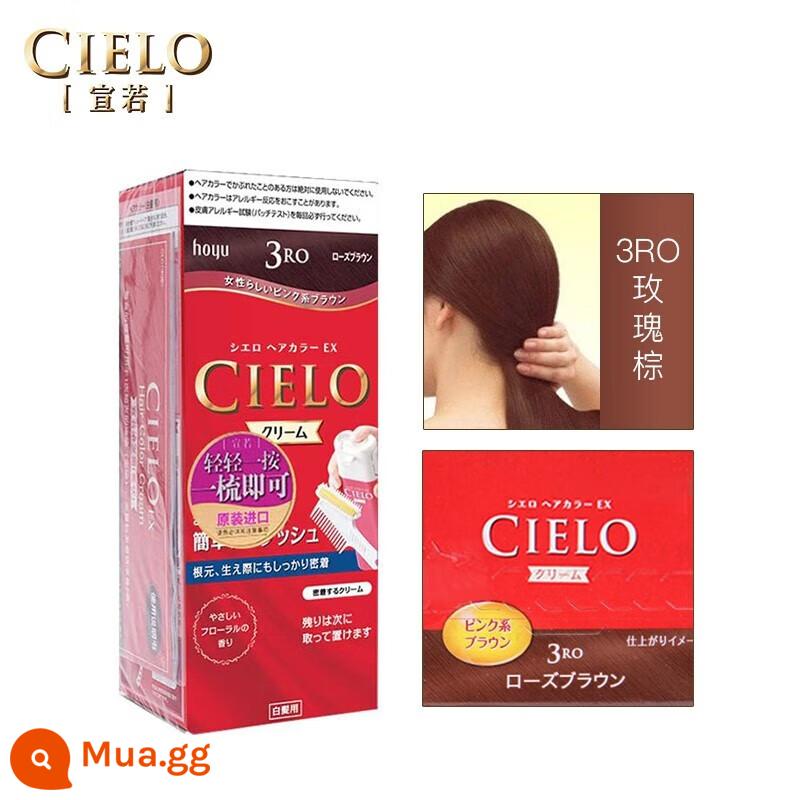 Nhật Bản Hoyu Meiyuan CIELO Xuanruo Thuốc Nhuộm Tóc Vật Có Sức Khỏe Bao Tóc Trắng Nguyên Chất Xốp Kem Xốp Nữ Nhập Khẩu - 3RO nâu hồng [bao bì cũ]