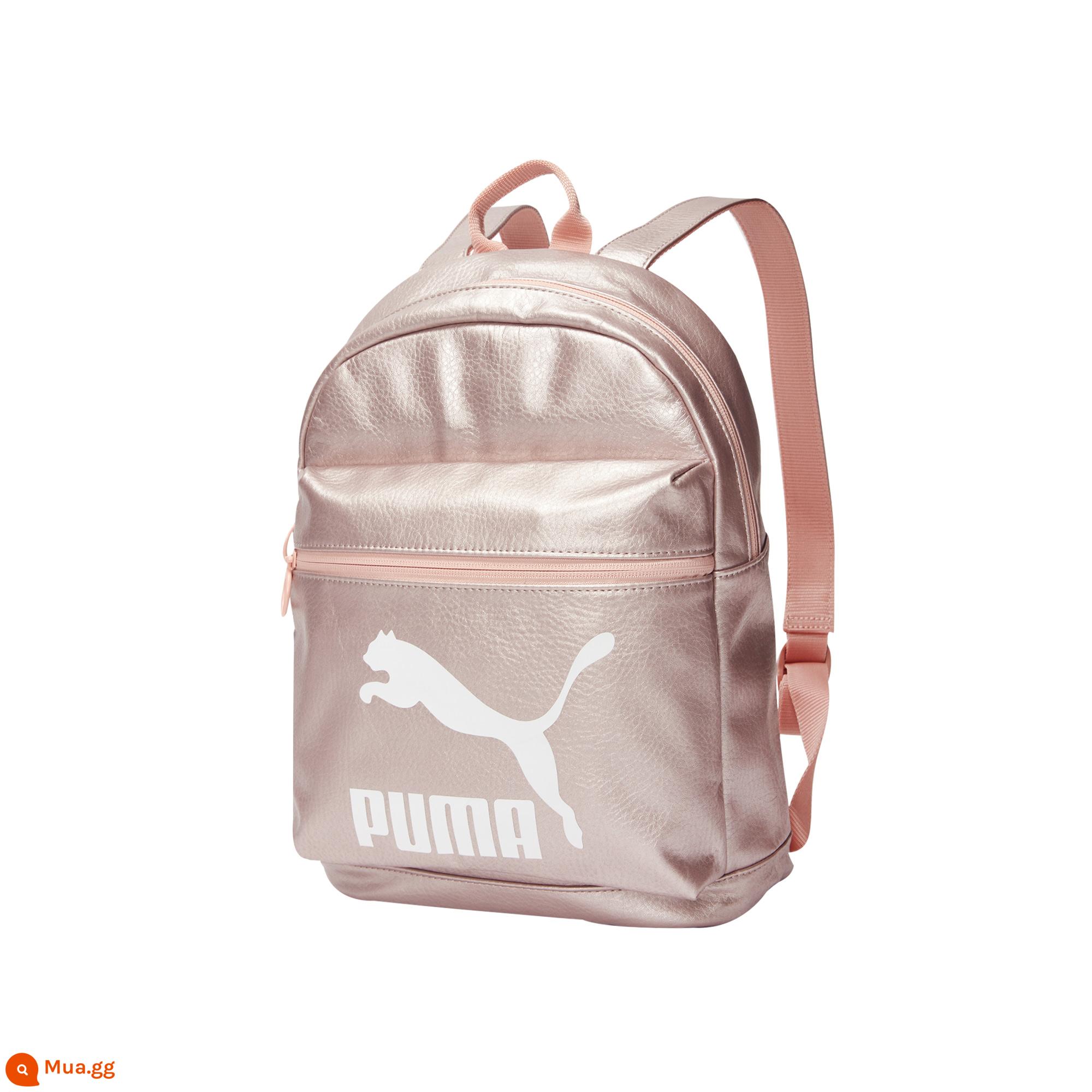 Puma Puma chính thức nữ du lịch Túi nhỏ Backpack Schoolbag Mini Túi 075164 - Màu hồng đào-kim loại 01