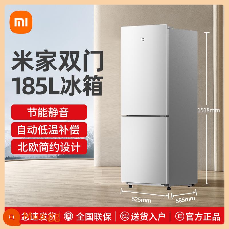 Xiaomi Mijia 215L tủ lạnh gia đình nhỏ ba cửa tiết kiệm năng lượng cho thuê đông lạnh câm ký túc xá cửa đôi 185 lít - Tủ lạnh hai cửa Mijia 185L, bù nhiệt độ thấp, giao hàng trực tiếp từ kho gạo, giao hàng tận nhà