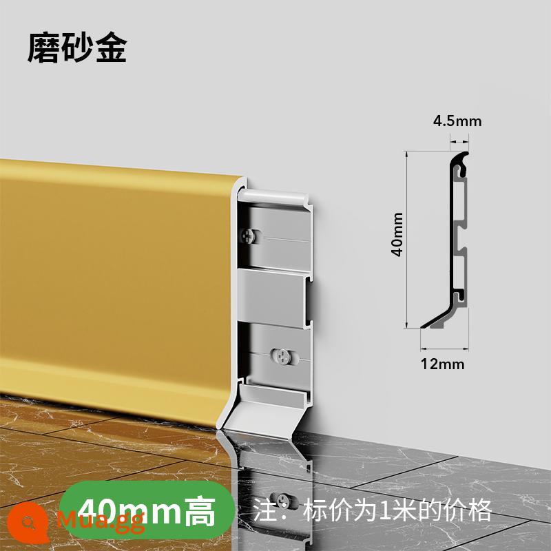 Tấm ốp chân tường bằng hợp kim nhôm 6cm8cm đường chân tường kiểu khóa màu đen cực hẹp Đường ốp chân tường bằng thép không gỉ hình vòng cung kim loại - 4cm1 mét giá vàng mờ - dày 1,1mm [miễn phí 3 khóa đáy mỗi mét]