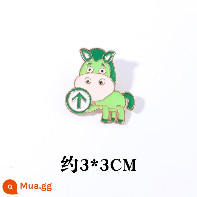 Thẻ hành trình mã xanh vượt qua trâm cài sáng tạo nam và nữ cá tính huy hiệu pin trang trí túi học sinh - mũi tên mã xanh