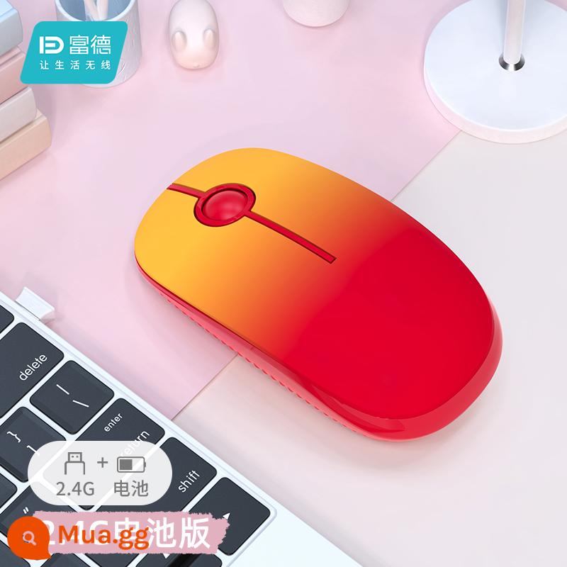 Chuột chơi game không dây Bluetooth tắt tiếng mẫu sạc văn phòng cô gái di động thích hợp cho máy tính xách tay Huawei Apple - Phiên bản pin không dây 2.4G màu đỏ gradient Phiên bản pin không dây 2.4G màu đỏ gradient