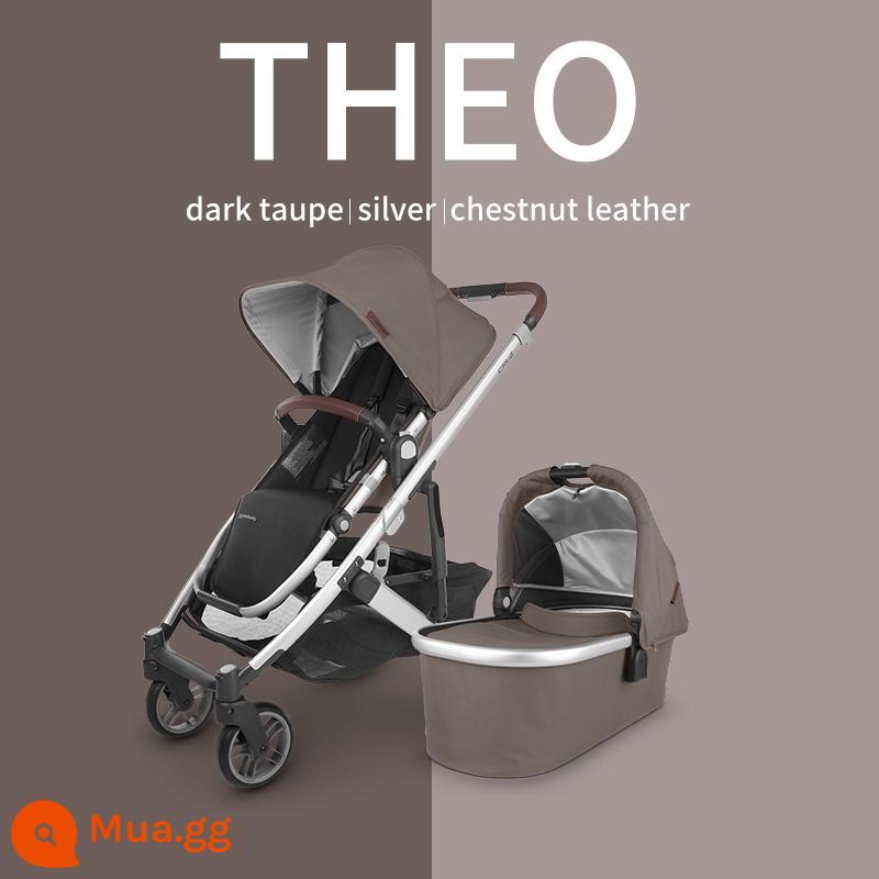 UPPAbaby Cruz V2 cao cấp ngồi gấp xe đẩy trẻ sơ sinh giảm xóc 2 chiều xe đẩy em bé - Coco Grey [Bộ giỏ cho bé]