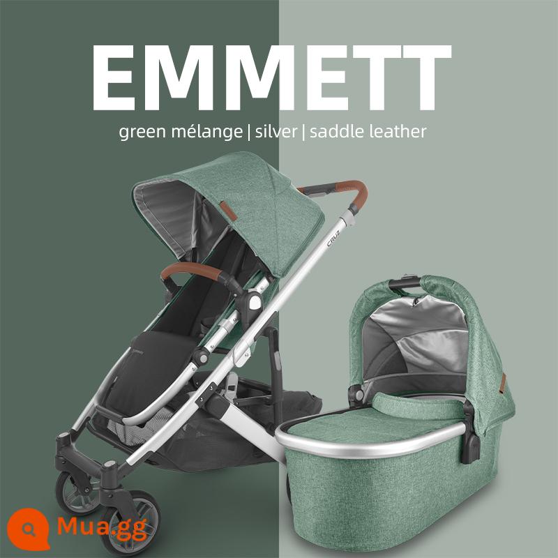 UPPAbaby Cruz V2 cao cấp ngồi gấp xe đẩy trẻ sơ sinh giảm xóc 2 chiều xe đẩy em bé - Lake Green [Bộ giỏ cho bé]