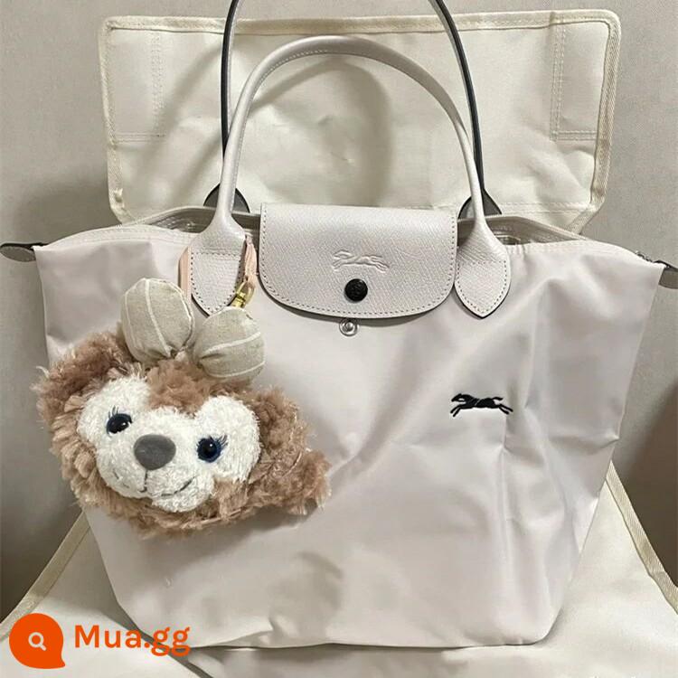 Túi đựng bánh bao nylon cho nữ 2023 túi tote đa năng mới có sức chứa lớn túi mẹ túi mua sắm siêu nhẹ túi xách - Kích thước lớn màu hồng và trắng [với da bò thật] [logo gốc]