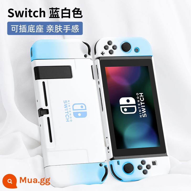 Vỏ bảo vệ Nintendo Switch, tay cầm Switchol, vỏ túi lưu trữ OLED, bộ phụ kiện đầy đủ, đế cắm ns, vỏ cứng, vỏ trong suốt, tách rời, vỏ mềm, hộp trò chơi di động bằng silicon - Vỏ thân thiện với da chuyển đổi "Blue and White gradient" √ Phim + nắp miễn phí