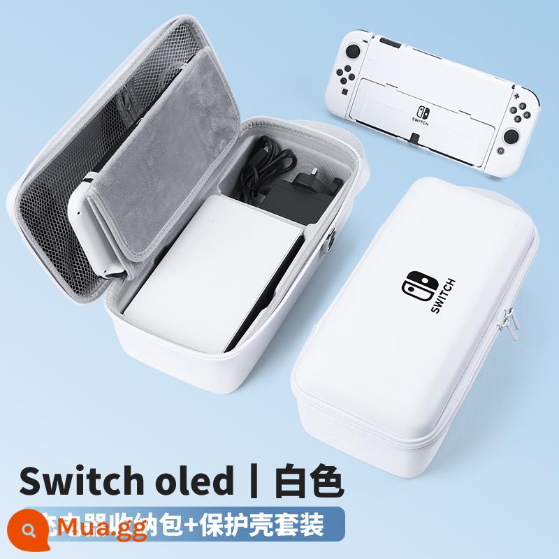 Phải đặc biệt Túi lưu trữ Nintendo switch Vỏ bảo vệ switcholed hộp dung lượng lớn bảng điều khiển trò chơi ns oled full set hộp phụ kiện switchlite xách tay siwch tay cầm vỏ cứng - Oled [màu trắng √ có thể lắp kèm bộ sạc + đế] chân đế tích hợp + vỏ bảo vệ tương tự