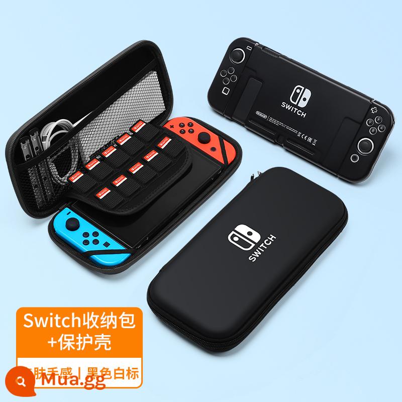 Chính thức Nintendo switcholed vỏ bảo vệ công tắc tay cầm vỏ ns vỏ cứng đế có thể cắm vỏ trong suốt vỏ oled túi lưu trữ bộ phụ kiện silicone mềm vỏ mềm riêng biệt tay áo silicone - đổi vỏ thân thiện với da "nhãn trắng đen" + túi đựng √ Tặng kèm phim + nắp