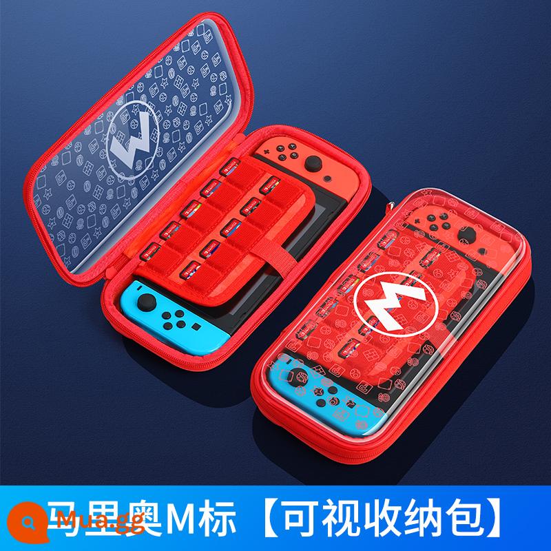 Bijibite Nintendo switch túi lưu trữ switcholed tay áo bảo vệ ns vòng tập thể dục túi cứng hộp switchlite vỏ cứng trong suốt vỏ oled bảng điều khiển trò chơi đầy đủ các phụ kiện siwch - Switch [Transparent★Mario M Standard] đi kèm miếng dán cường lực + mũ vuốt mèo