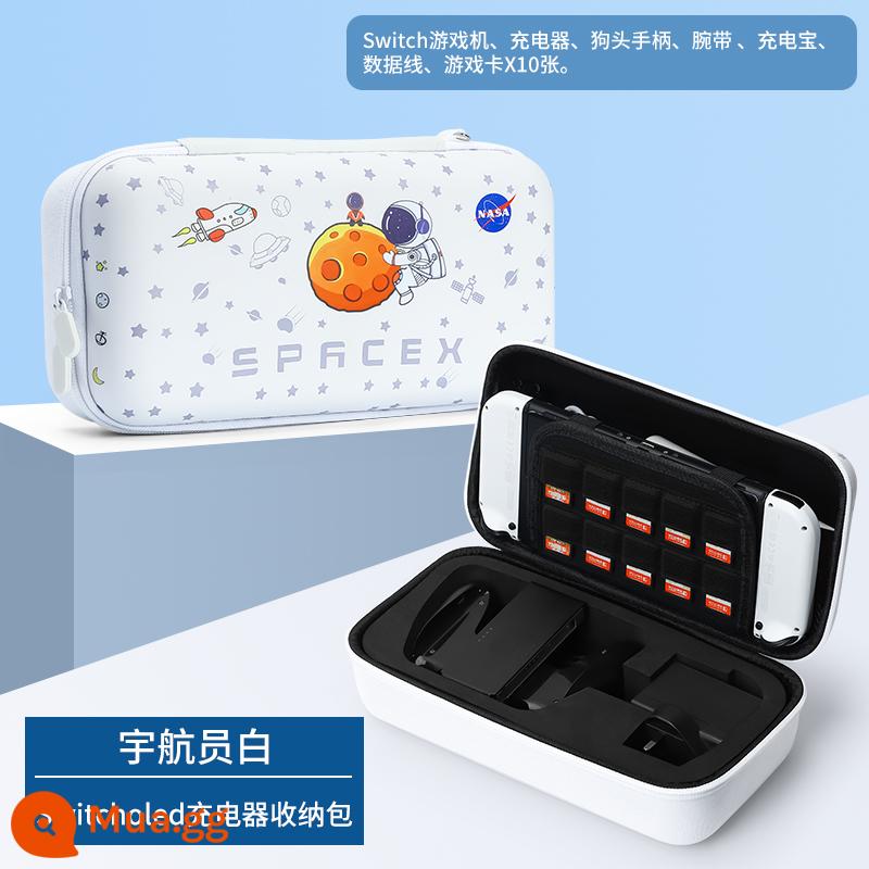 Bijibit switcholed túi lưu trữ Hộp đựng bộ sạc Nintendo switch di động dung lượng lớn hộp máy chơi game switchlite tay cầm oled cứng vỏ cứng phụ kiện bảng điều khiển ns - [Túi đựng đồ phi hành gia Oled] có thể đựng sạc + tay cầm