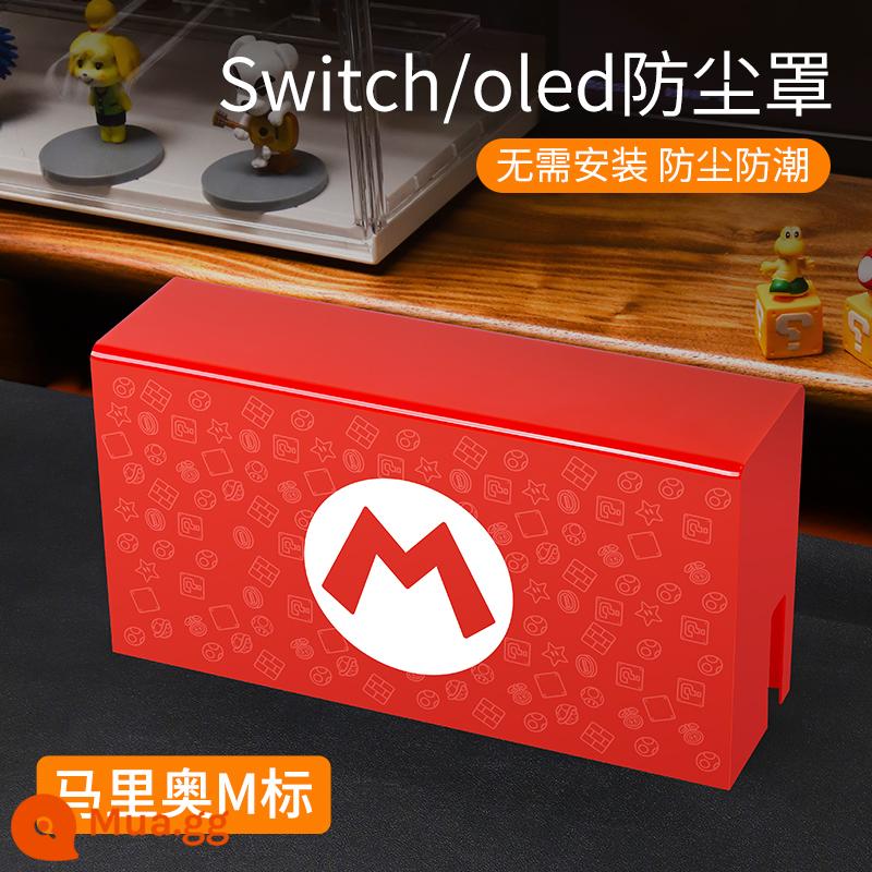 Bijibite Nintendo Switch bụi che hộp cơ sở phát sáng switcholed vỏ acrylic chính màn hình oled máy chơi game vỏ bảo vệ tay cầm ns bao gồm túi lưu trữ trong suốt phụ kiện hộp thẻ - "Switch/Oled Universal" Acrylic Mario M Standard √ Tấm che bụi