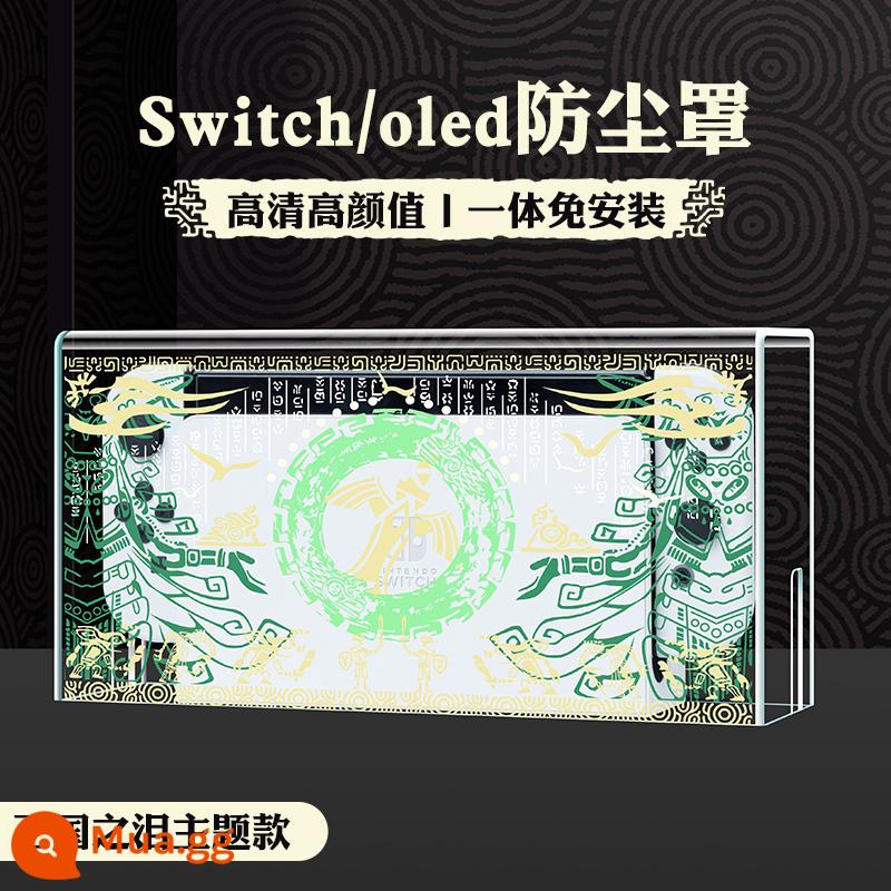 Bijibite Nintendo Switch bụi che hộp cơ sở phát sáng switcholed vỏ acrylic chính màn hình oled máy chơi game vỏ bảo vệ tay cầm ns bao gồm túi lưu trữ trong suốt phụ kiện hộp thẻ - "Universal for Switch/Oled" Tấm che bụi theo chủ đề Nước mắt Vương quốc "