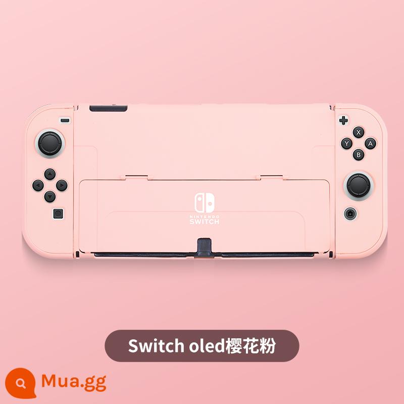 Vỏ bảo vệ Nintendo Switch, tay cầm Switchol, vỏ túi lưu trữ OLED, bộ phụ kiện đầy đủ, đế cắm ns, vỏ cứng, vỏ trong suốt, tách rời, vỏ mềm, hộp trò chơi di động bằng silicon - Vỏ thân thiện với da "Sakura Pink" được chuyển đổi √ màng + nắp miễn phí