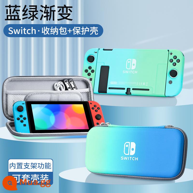 Túi đựng switch bijibit Vỏ bảo vệ Nintendo ns xách tay máy chơi game màn hình oled dung lượng lớn hộp vỏ cứng hộp băng chuyển mạch siwch tay cầm phụ kiện vỏ cứng trọn bộ - Hộp cứng giá đỡ công tắc [gradient xanh lam + hộp bảo vệ tương tự] đi kèm với miếng dán + nắp