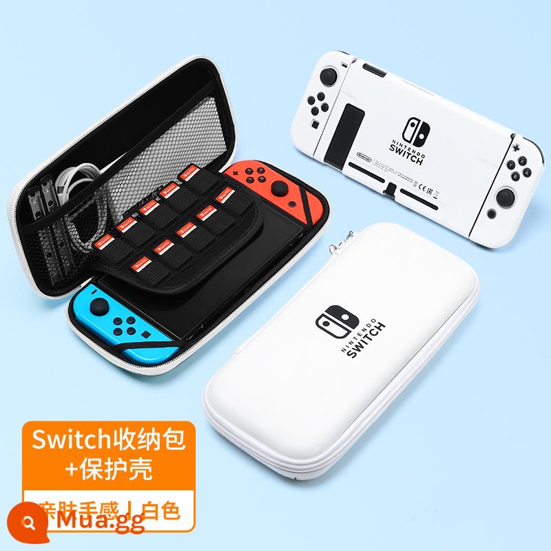 Bản gốc chính thức với công tắc nintendo công tắc bảo vệ công tắc tay cầm xử lý ns phụ kiện silicone mềm vỏ oled cơ sở vỏ cứng máy silicone silicon silicon sil - Hộp đựng thân thiện với da màu trắng √switch nguyên bản + túi đựng ☆ phim + nắp miễn phí