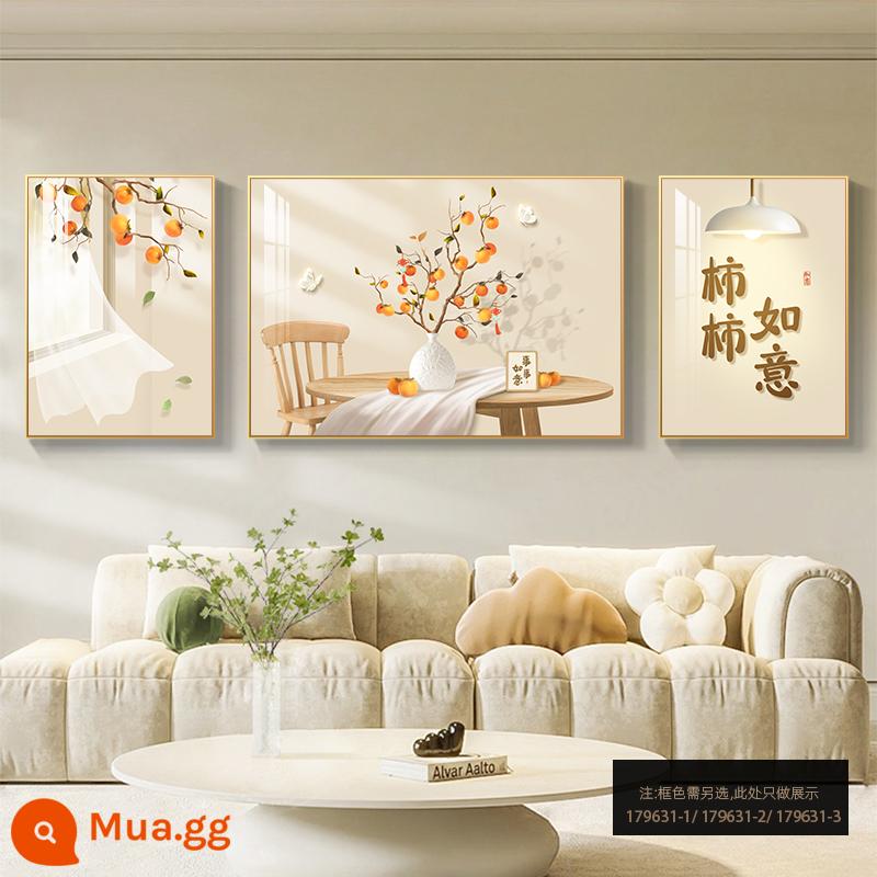 Tranh trang trí phòng khách Bắc Âu, tranh treo ba cây xanh tươi nhỏ, tranh treo tường nền sofa đơn giản hiện đại cao cấp - 179631-1/179631-2/179631-3