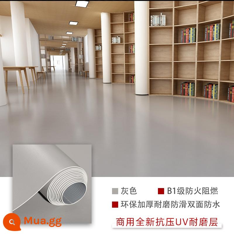 PVC trắng tinh khiết sàn da chống xi măng sàn trực tiếp lát sàn nhựa dày chịu mài mòn sân khấu hội trường triển lãm dán sàn - Mạnh mẽ và chống mài mòn❤Xám nhạt❤Dày 1,8mm, 1 miếng bằng 10 mét vuông