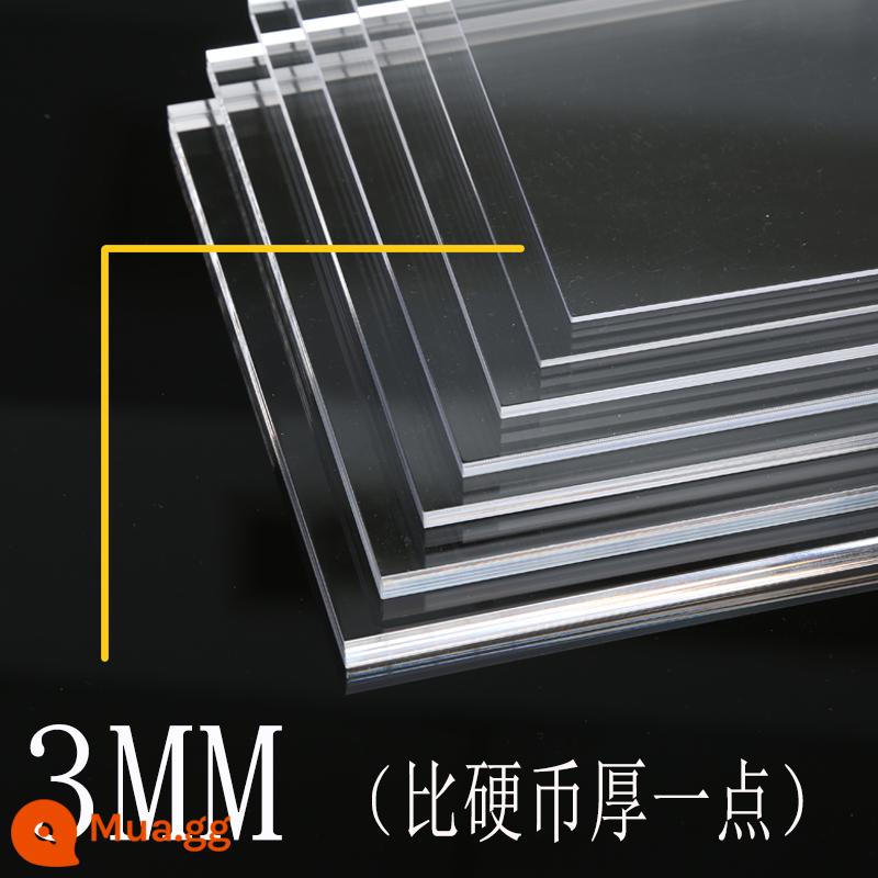 Tấm acrylic tấm plexiglass trong suốt cao xử lý phân vùng tấm dày tấm nhựa cứng truyền ánh sáng tùy chỉnh hộp hiển thị - Độ trong suốt cao (độ dày 3 mm)