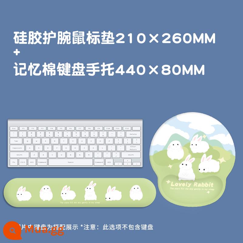 Miếng Lót Chuột Miếng Lót Cổ Tay Thỏ Miếng Lót Chuột Bé Gái Bàn Phím Tay Còn Lại Silicone Dễ Thương Ban Đầu 3D Tay Gối - [Chú thỏ dễ thương][Bộ][G07-AG-203+G32-AR-131]